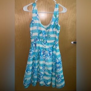 Lily Pulitzer Roswell Shorely Blue Tossing The Line Dress